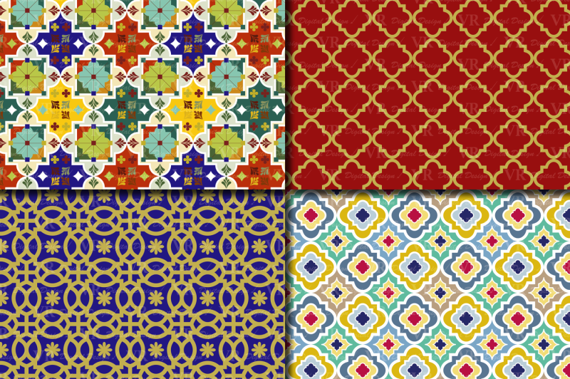 moroccan-digital-papers-ethnic-tribal-geometric-digital-paper-pack