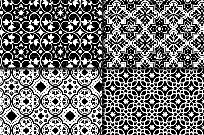 black-and-white-moroccan-digital-paper-pack-ethnic-tribal-black-white-geometric-ornamental-digital-papers