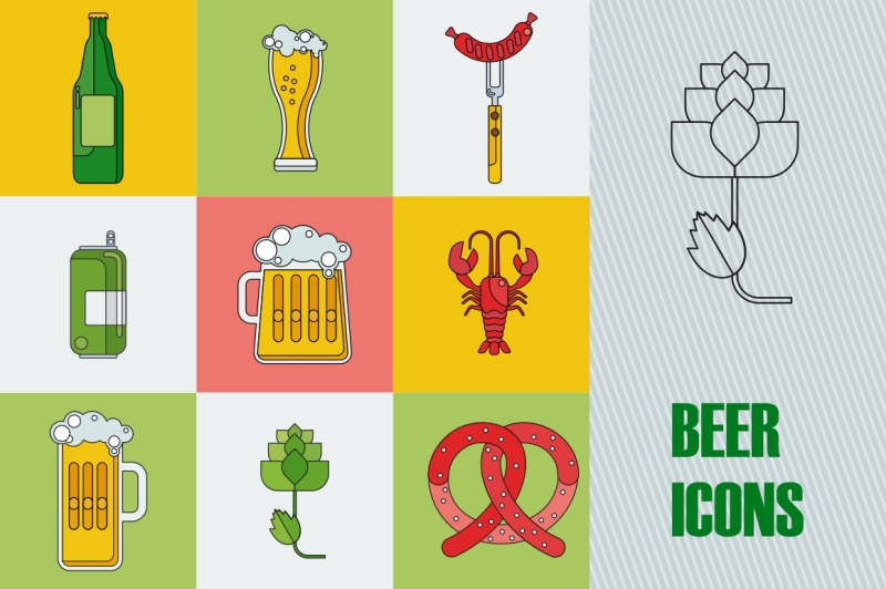 set-of-9-beer-linear-icons-set