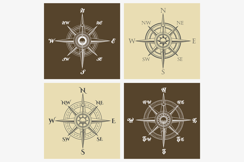 wind-rose-compass-set