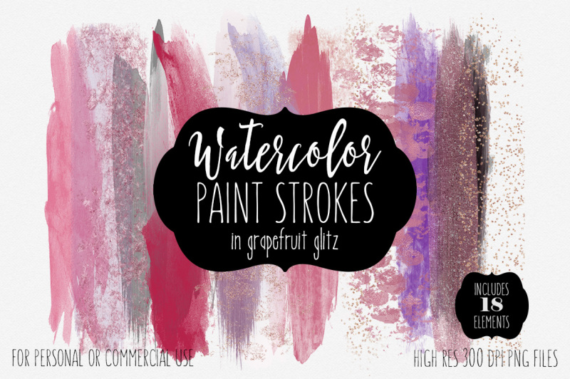 pink-mauve-rose-gold-watercolor-brush-strokes-and-glitter-confetti