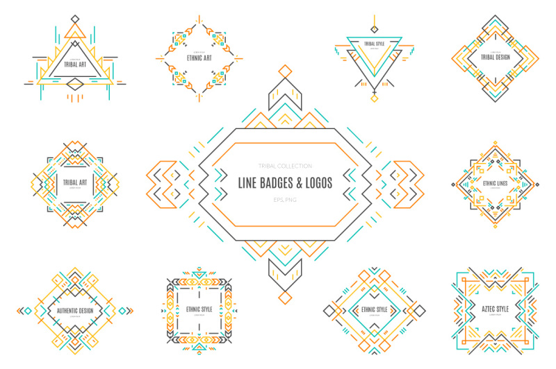 tribal-line-logos-and-badges-templates