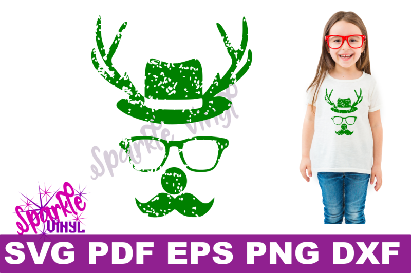 distressed-grunge-hipster-reindeer-deer-head-with-glasses-mustache-and-round-nose-svg-dxf-png-eps-pdf-printable-and-cut-file