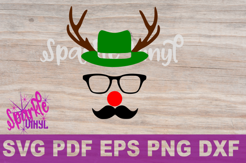 hipster-christmas-red-nosed-reindeer-with-hat-and-glasses-cut-file-or-print-file-in-svg-dxf-eps-pdf