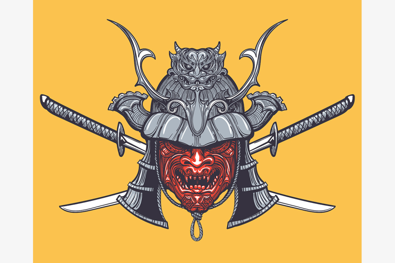 japanese-samurai-mask-with-crossed-swords