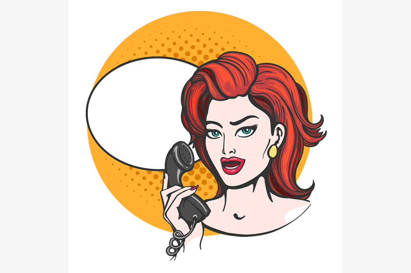 woman-with-phone-drawn-in-pop-art-style-vector-illustration