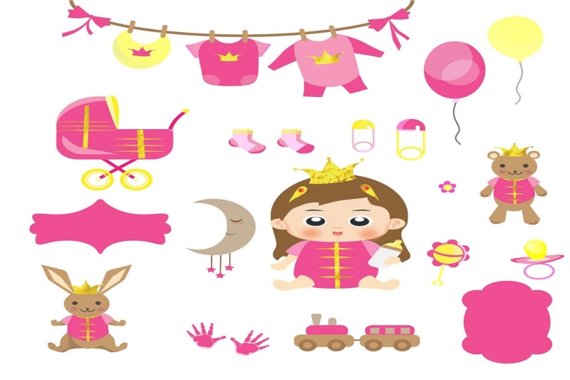 baby-princess-baby-shower-illustration-vector-pack