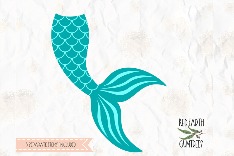 Mermaid tail clam shell cut file in SVG DXF PNG PDF formats By