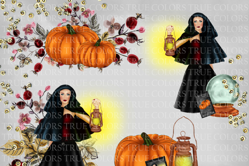 halloween-clip-art-witch-clip-art-pumpkin-clipart-crystal-ball-clipart-halloween-tarot-afro-american-clipart-african-witch-clip-art-lantern