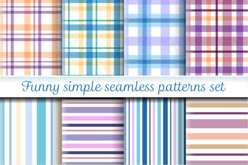 funny-simple-seamless-patterns-set