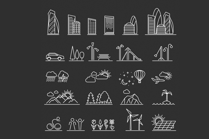 city-line-icons-collection