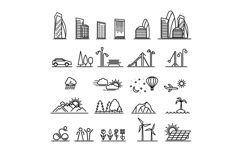 city-line-icons-collection