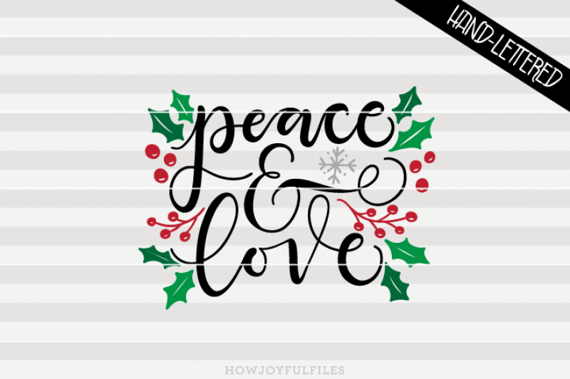 Download Peace and love - Holidays - SVG - DXF - PDF files - hand ...