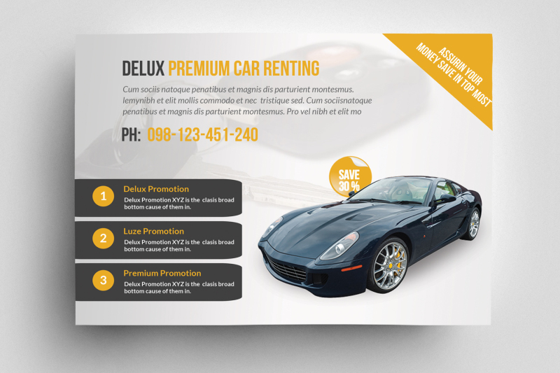 rent-a-car-horizontal-flyer-templates