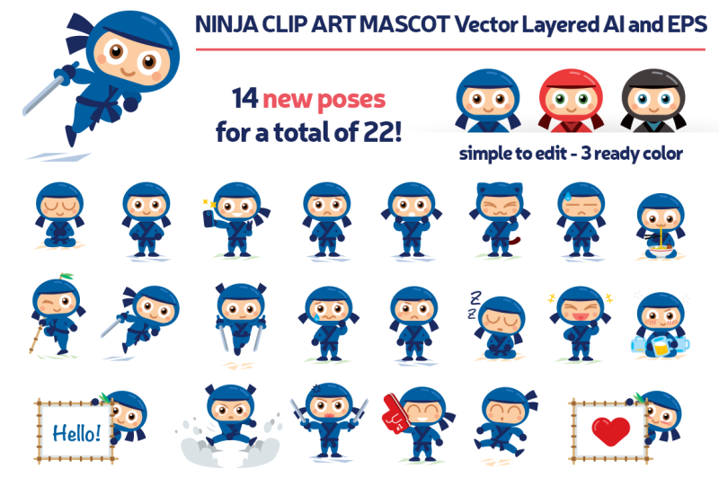 ninja-vector-mascot-extended-pack