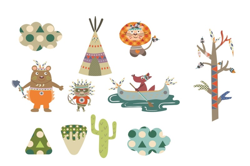 tribal-hunters-boho-style-illustration-pack