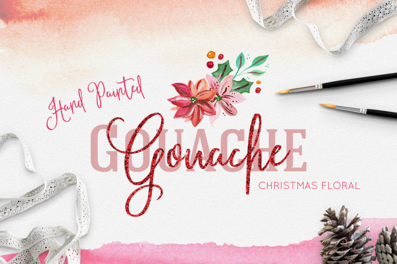 gouache-christmas-floral-collection
