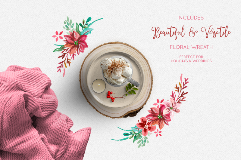 gouache-christmas-floral-collection