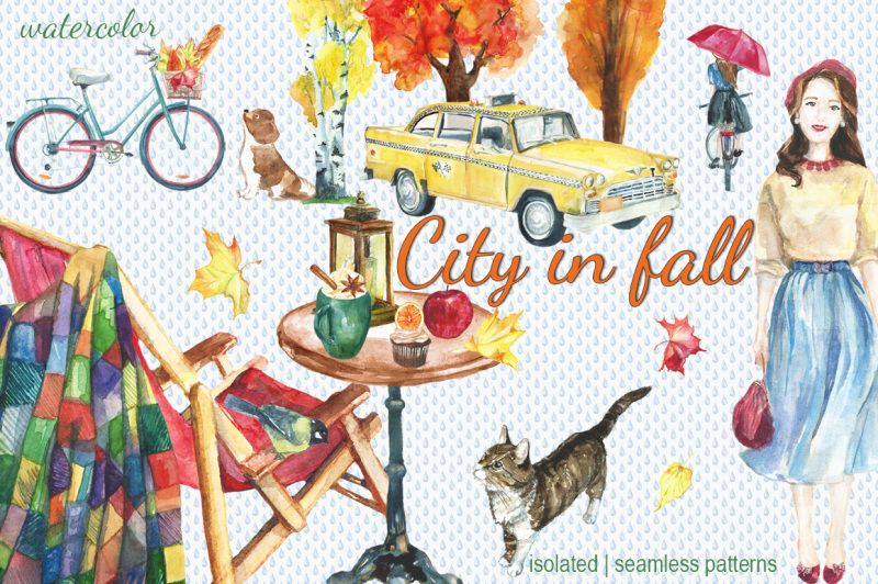 city-in-fall-watercolor-set