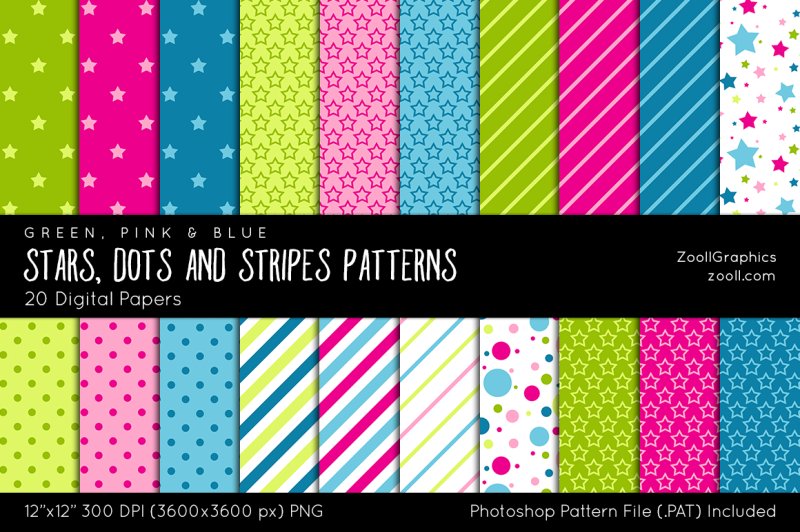 stars-dots-and-stripes-patterns-digital-papers