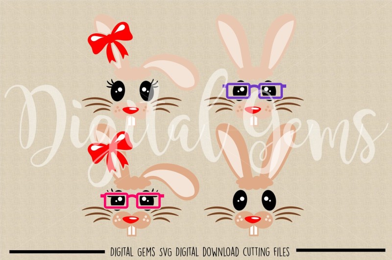 rabbit-faces-svg-dxf-eps-png-files