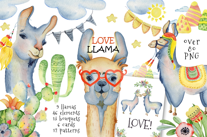 cute-llamas-watercolor-animals-clipart
