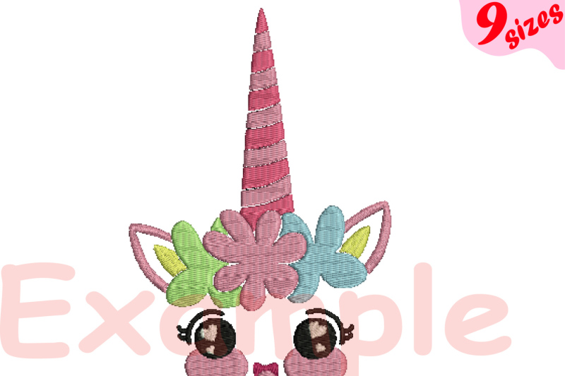 flower-unicorn-embroidery-design-machine-instant-download-commercial-use-digital-file-4x4-5x7-hoop-icon-symbol-sign-strings-birthday-face-smile-kawaii-animals-132b