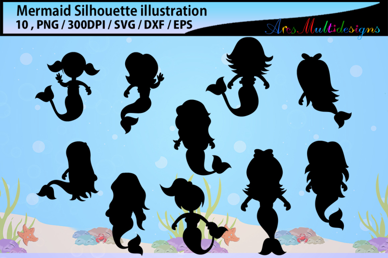 Free Free 152 Mermaid Silhouette Mermaid Hair Svg SVG PNG EPS DXF File