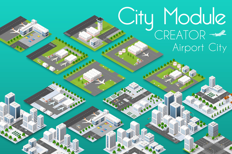 city-module-creator-isometric-airpor
