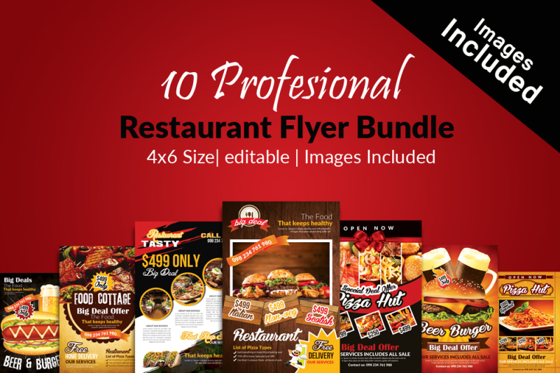 fast-food-restaurant-flyers-bundle