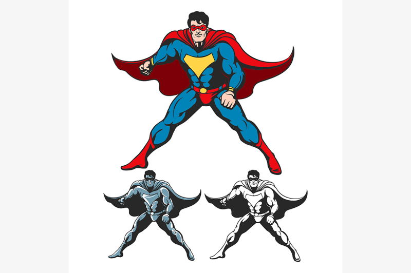 cartoon-superhero-set