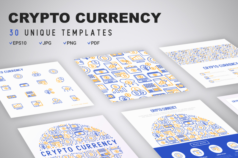 crypto-currency-icons-set-concept