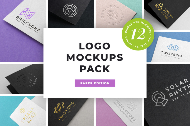 Free Logo Mockup Pack. Paper Edition (PSD Mockups)