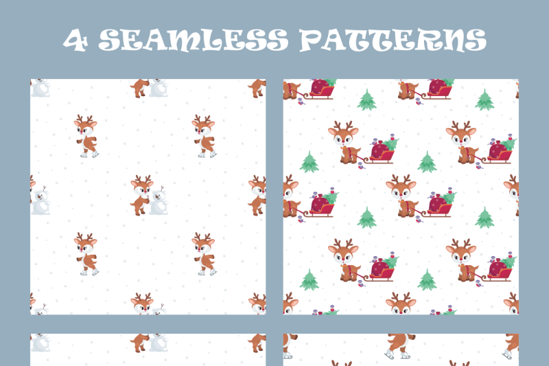 cute-christmas-deer-vector-clip-arts-and-seamless-patterns