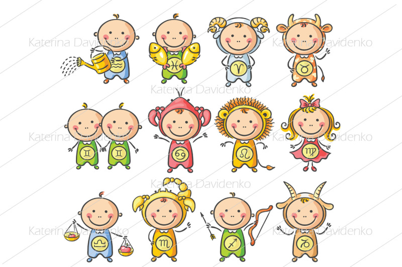 set-of-zodiac-signs-as-little-babies