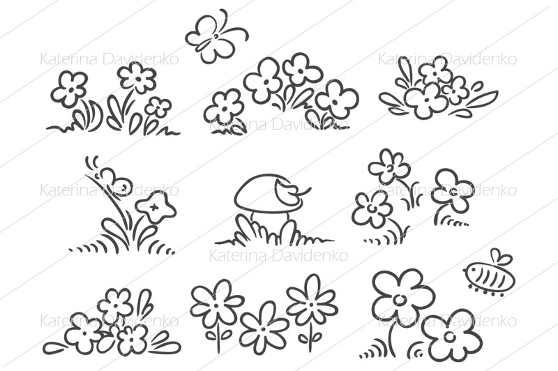 cartoon-floral-design-elements