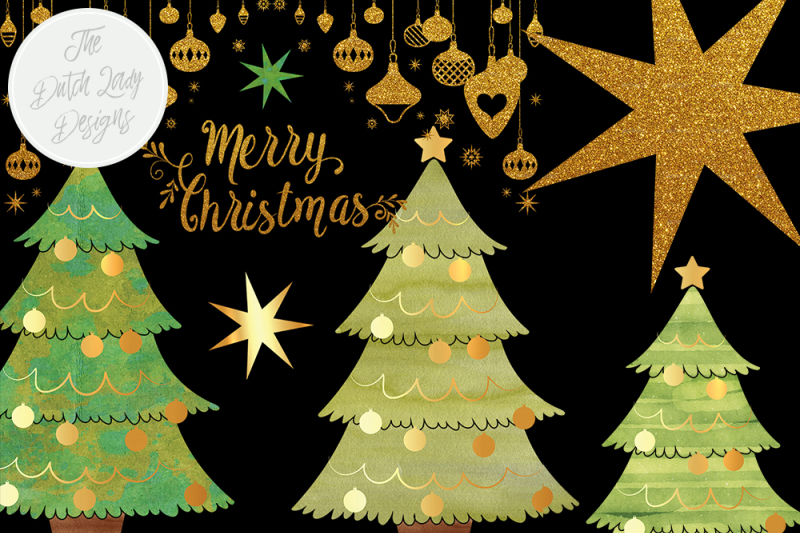 christmas-tree-and-decoration-clipart-set