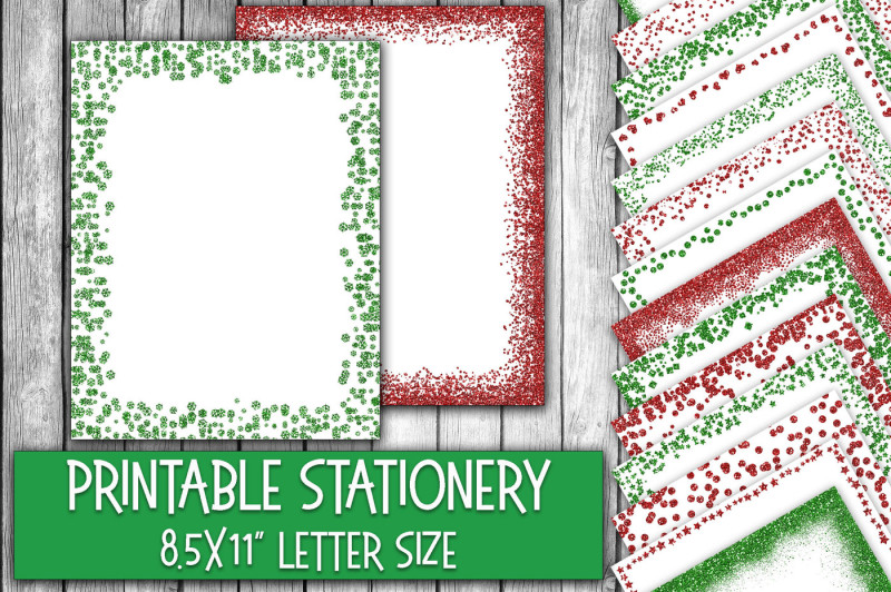 christmas-stationery-glitter-borders