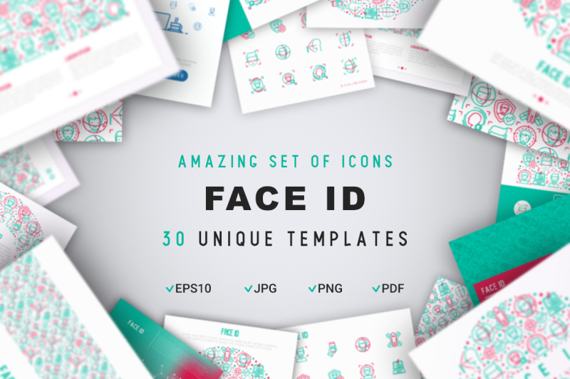 face-id-icons-set-concept