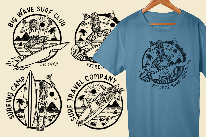 skeleton-surfer-logo-templates