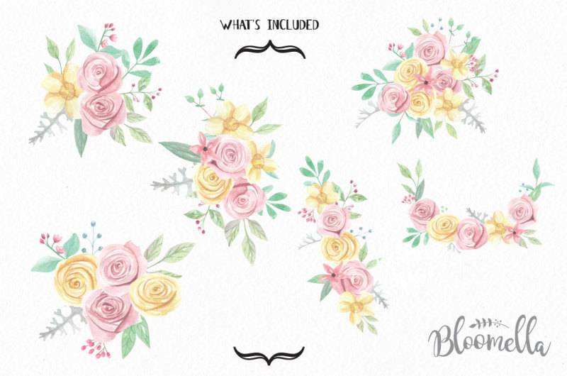 watercolour-rose-bliss-bouquet-pink-yellow-arrangement-wedding-clipart