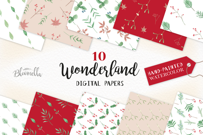 wonderland-festive-christmas-seamless-patterns-xmas-digital-papers-floral-flowers-png-files