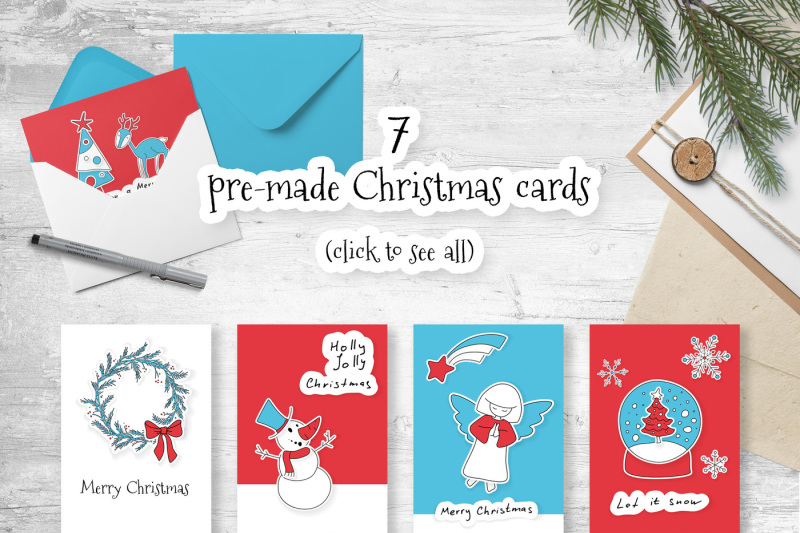 simply-christmas-vector-stickers-set