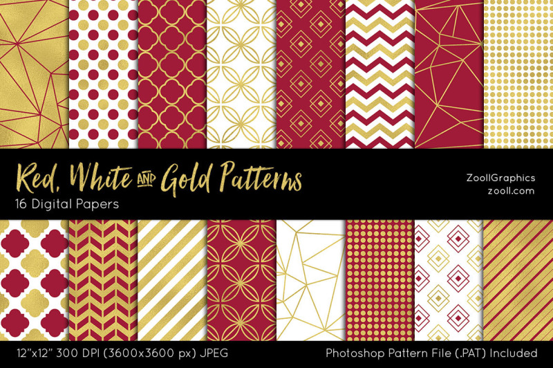 red-white-and-gold-digital-papers