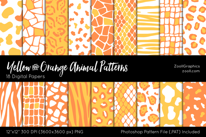 yellow-and-orange-animal-digital-papers