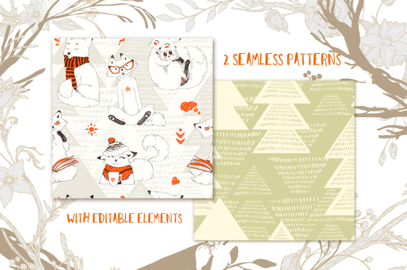 cute-foxes-and-forest-patterns