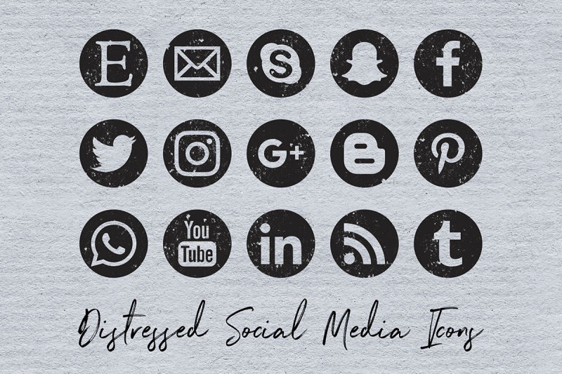 distressed-social-media-icons