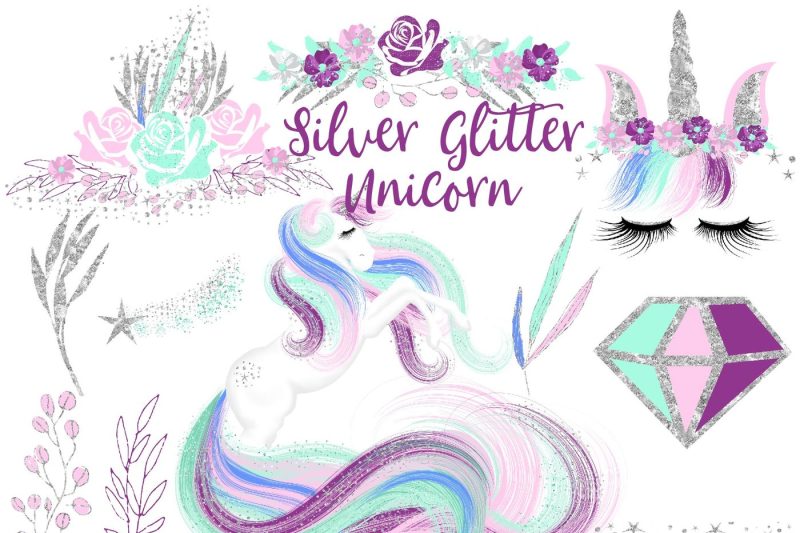 Glitter Unicorn Clipart By Fantasy Cliparts