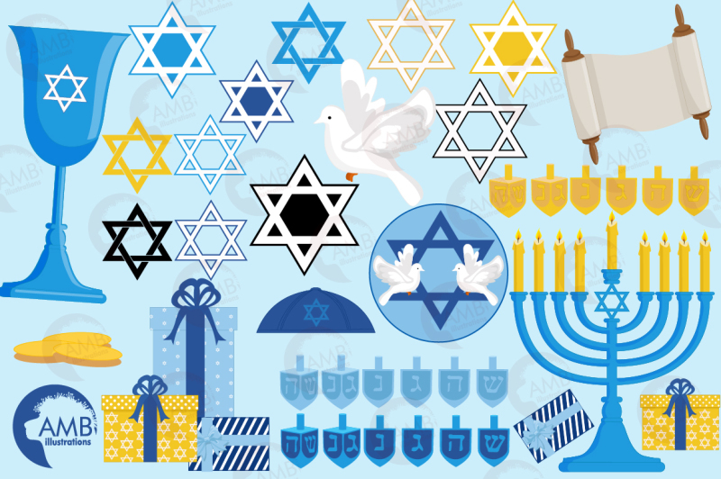 hanukkah-clipart-hanukkah-dreidel-menorah-digital-clipart-chanukah-clipart-holiday-clipart-graphics-illustrations-amb-1535
