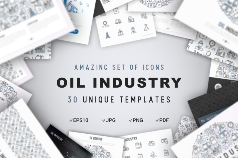 oil-industry-icons-set-concept